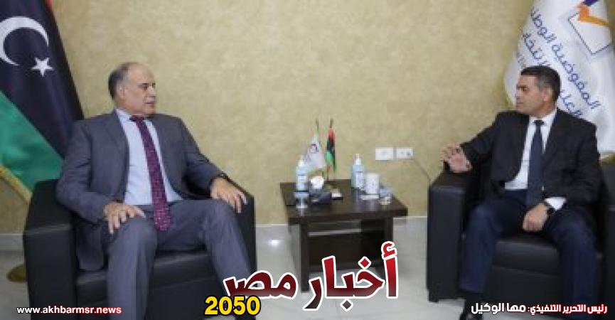 رئيس المفوضية العليا للانتخابات الليبية عماد السايح يستقبل المستشار إبراهيم بوشناف