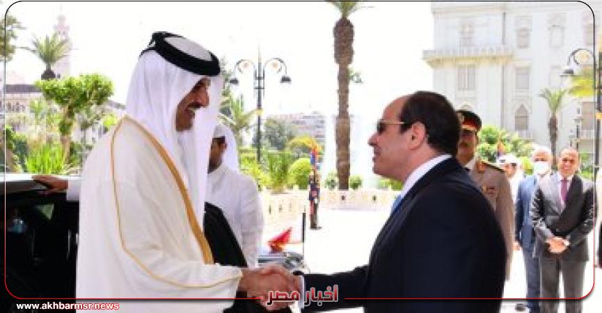 الرئيس السيسي يستقبل أمير قطر