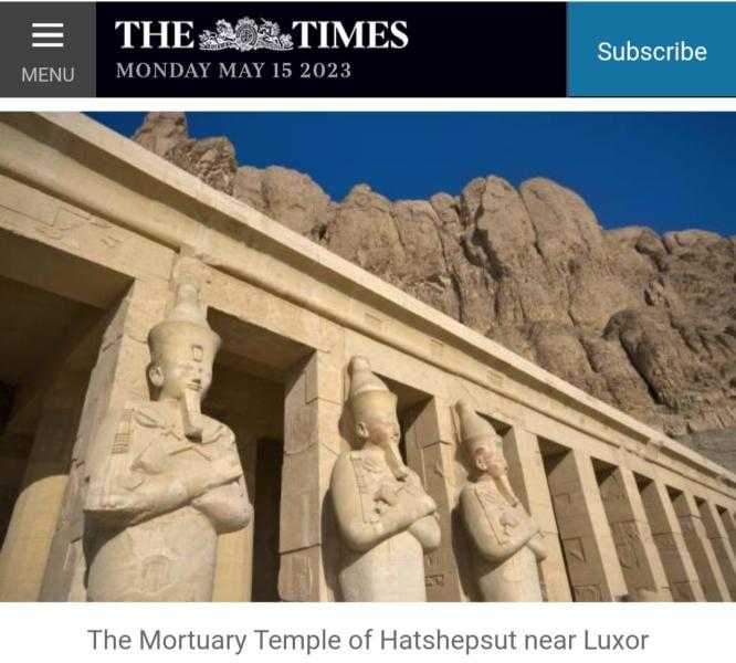 صحيفة The Times  تبرز المقومات السياحية والأثرية الفريدة بالمقصد السياحي المصرى