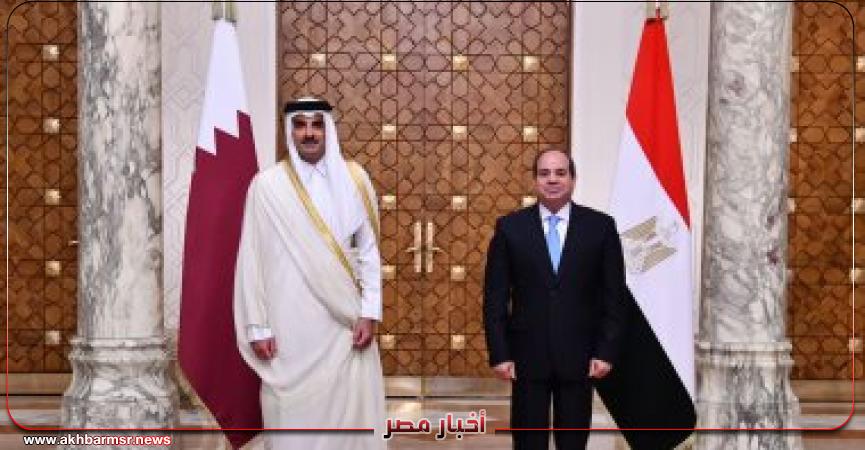 الرئيس عبد الفتاح السيسي والأمير تميم بن حمد أمير دولة قطر