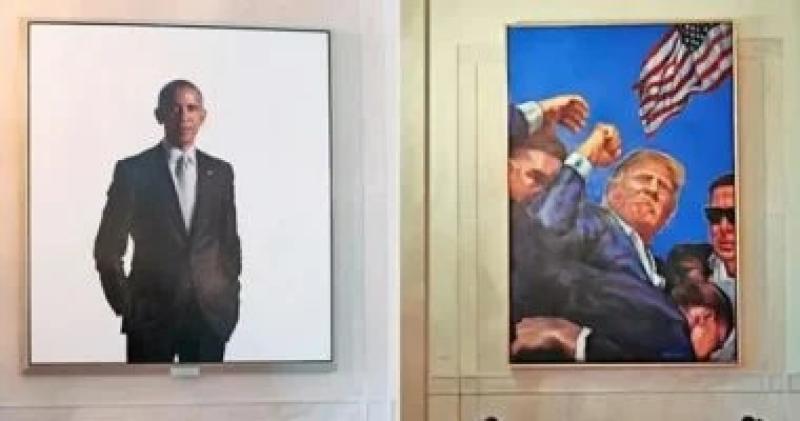 ترامب يزيح صورة أوباما بالبيت الأبيض ويضع صورة نجاته من محاولة الاغتيال