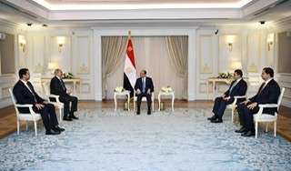 الرئيس عبد الفتاح السيسي يستقبل ، اليوم بمدينة العلمين، المشير خليفة حفتر، القائد العام للجيش الوطني الليبي