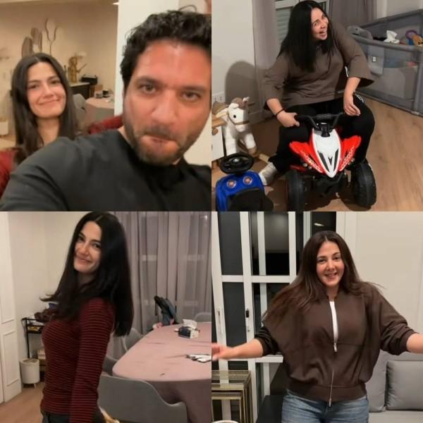 رقص وضحك.. لحظات عائلية مرِحة تجمع دنيا وإيمى سمير غانم مع حسن الرداد