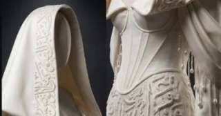 تونسي يصمم فساتين زفاف مطرزة باللغة العربية بكلمات رومانسية شاعرية