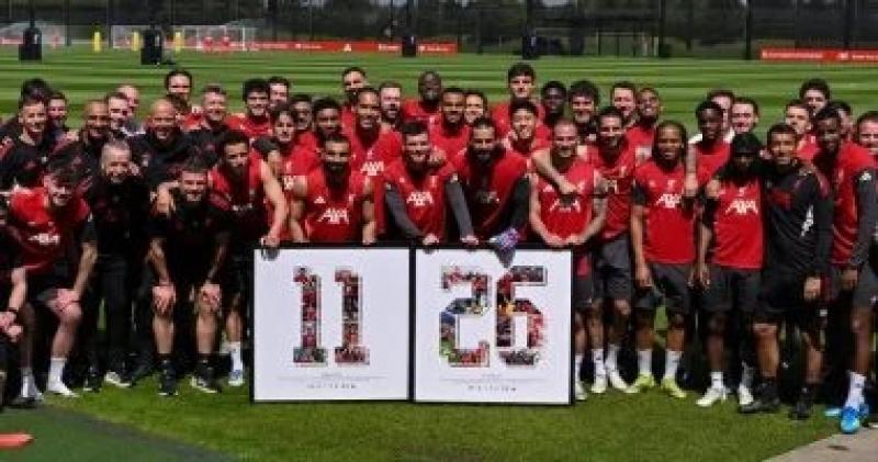 نجوم ليفربول يودعون محمد صلاح وروبرتسون فى المران الأخير قبل الرحيل