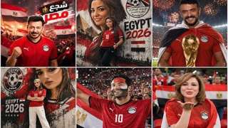 20 صورة للنجوم بـ ”تي شيرت” منتخب مصر بالذكاء الاصطناعي